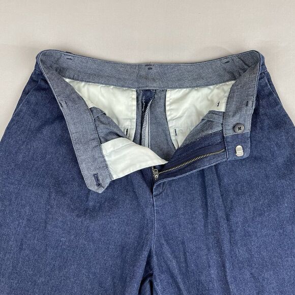Uniqlo Denim Pleated Dress Pants Women’s Size 0 Dark Blue Cotton Trousers Casual - Picture 15 of 16